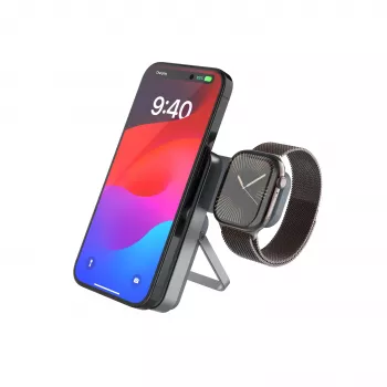 Fixed MagZen5 support avec chargeur Apple Watch et MagSafe intégré, 5000 mAh gris