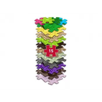 Ensemble de tapis sensoriels orthopédiques MUFFIK 15 en 1, dalles de puzzle emboîtables pour la correction des pieds valgus, 15 pièces, multicolore