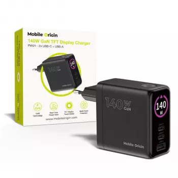 Chargeur GaN Mobile Origin 140W PW21 2x USB-C + 2x USB-A