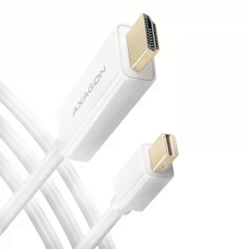 AXAGON Câble adaptateur Mini DisplayPort vers HDMI 4K/30 Hz 1,8 m blanc