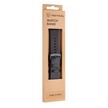 Bracelet Tactical en cuir 22mm noir