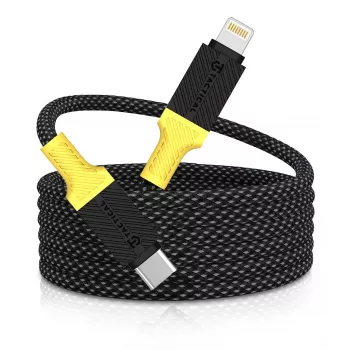 Câble Tactical MagRope USB-C/Lightning noir/jaune - Données