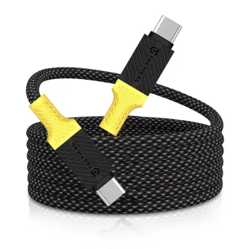Câble Tactical MagRope USB-C vers USB-C 1,2 m noir/jaune