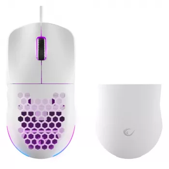 Souris gaming filaire Rampage BLINK, 12800 DPI, RGB, capteur optique, blanche