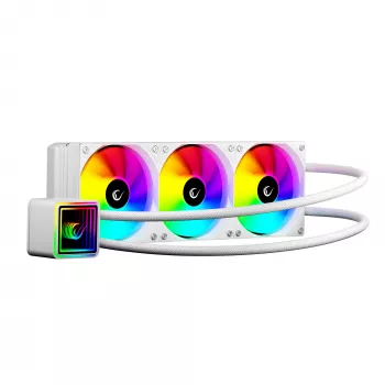 Refroidisseur CPU liquide tout-en-un Rampage INFINITE V360 360mm ARGB, affichage de température, blanc