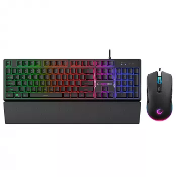 Ensemble clavier, souris et tapis de souris gaming Rampage Fortuna, 12800 DPI, noir