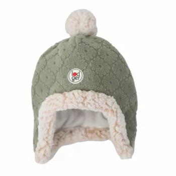 Bonnet d'hiver double couche en polaire Lodger, vert sauge, Fleece Elm, 1-2 ans
