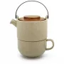 Théière pour un Bredemeijer Umea beige / couvercle en acacia 142024