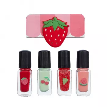 Ensemble de vernis à ongles pour enfants Souza! - 4 vernis à ongles à l'eau à thème fruité à peler, boîte cadeau