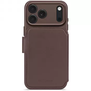 Portefeuille amovible en cuir Decoded pour iPhone 17 Pro avec MagSafe - brun chocolat