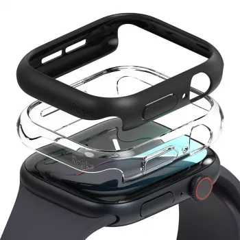 RINGKE SLIM 2-PACK APPLE WATCH 10 / 11 (46 MM) transparent et noir mat