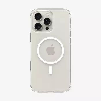 Coque MagSafe Spigen Thin Fit T Mag pour iPhone 16 Pro, transparent/blanc
