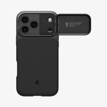 Coque MagSafe SPIGEN Optik Armor Mag pour Apple iPhone 18 Pro Max, noir