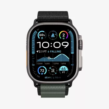 Bracelet Spigen Rugged Armor Pro WBF1 pour Apple Watch 44/45/46/49 mm, noir/vert