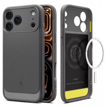 Coque Spigen Rugged Armor Mag MagSafe pour iPhone 17 Pro, grise