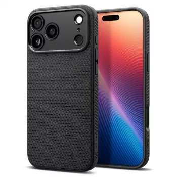 Coque Spigen Liquid Air pour iPhone 17 Pro, noir mat