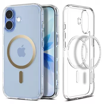 Coque Spigen Ultra Hybrid Mag MagSafe pour iPhone 17, Clear/Gold