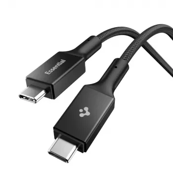 Câble SPIGEN EB10015CC Essential USB-C vers USB-C 100 W 150 cm, Black