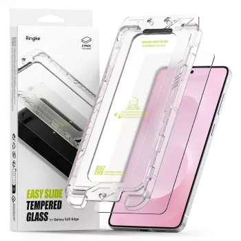 Protection d'écran en verre trempé Ringke Easy Slide lot de 2 pour Samsung Galaxy S25 Edge Transparente