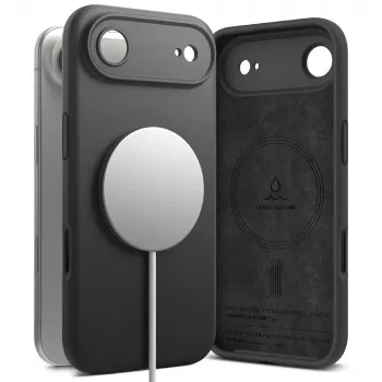 Coque Ringke en silicone magnétique MagSafe pour Apple iPhone 17 Air - Noire