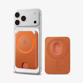 Porte-cartes magnétique universel SPIGEN VALENTINUS MAGFIT+ MAGSAFE Metallic Orange