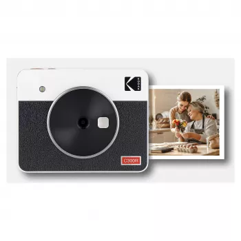 Appareil photo numérique instantané KODAK C300RW 10 MP avec imprimante photo à sublimation thermique 4PASS, blanc