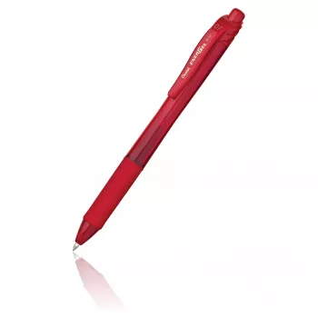Stylo gel rétractable Pentel EnerGel X - encre rouge - 0,7 mm - corps rouge translucide