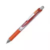 Pentel EnerGel Xm Stylo gel rétractable - encre orange - 0,35 mm - corps argenté avec accents orange - grip en caoutchouc - corps rond