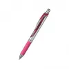 Pentel EnerGel Xm Stylo gel rétractable - encre rose - corps rose - finitions argentées - 0,35 mm pointe aiguille