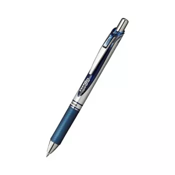 Pentel EnerGel XM Stylo gel rétractable - encre bleu marine - extra-fin 0,35 mm - corps bleu marine - clip argenté