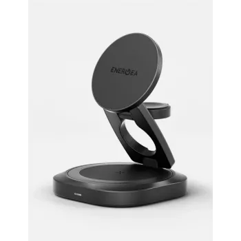 ENERGEA Alumag GYRO 360 Rotating Qi2 Wireless Charger 25W Foldable Gunmetal