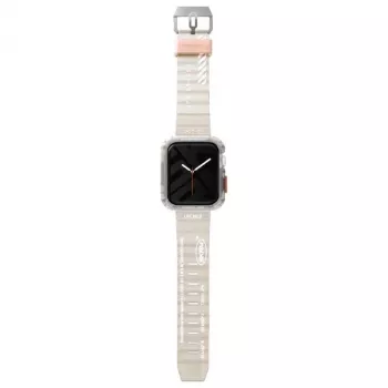 Bracelet en silicone SKINARMA Shokku pour Apple Watch 45/44/42 mm beige