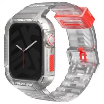 Étui et bracelet 2-en-1 SKINARMA Saido pour Apple Watch 45/44 mm, transparent