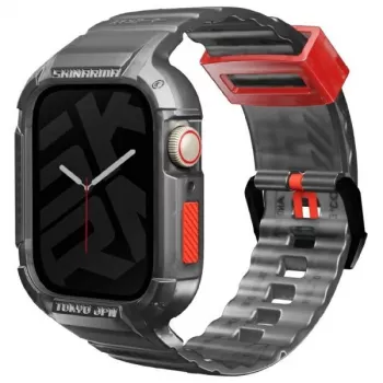 Skinarma Saido bracelet et coque 2 en 1 pour Apple Watch 45/44 mm - fumé