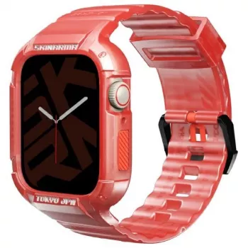 Skinarma Saido bracelet et coque 2 en 1 pour Apple Watch 45/44 mm rouge