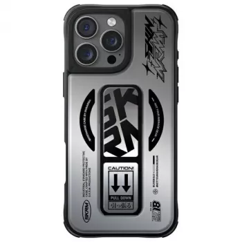 Coque support de charge magnétique SKINARMA Kira Kobai iPhone 16 Pro 6,3 inch Chrome