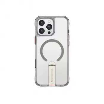 Coque Skinarma Helix pour iPhone 16 Pro, charge magnétique, support rotatif à 360°, titane