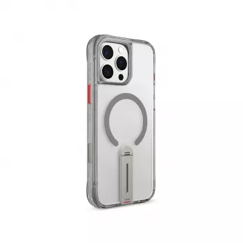 Coque Skinarma Helix pour iPhone 16 Pro, charge magnétique, support rotatif à 360°, titane