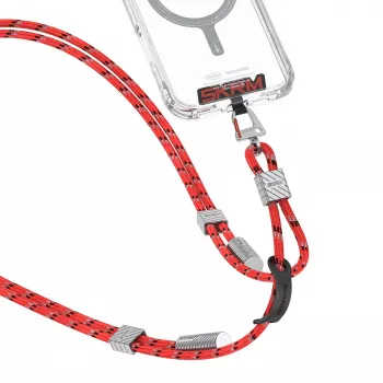 Cordon de téléphone Skinarma Dyno Ve 2-en-1 avec câble de chargement USB-C, 30 cm, rouge
