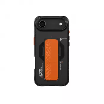 Coque SKINARMA Haxa avec anneau magnétique Mag-Charge et support grip pour Apple iPhone Air, noire (SK-2025IP6.6-HAXA-GRA)