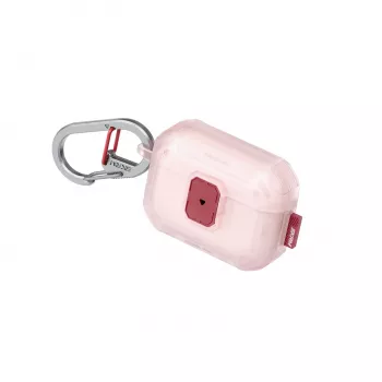 SKINARMA Mecha LE Case with Snap Lock and Carabiner for Apple AirPods Pro 3, Pink (SK-APP3MECLE-FBLH)