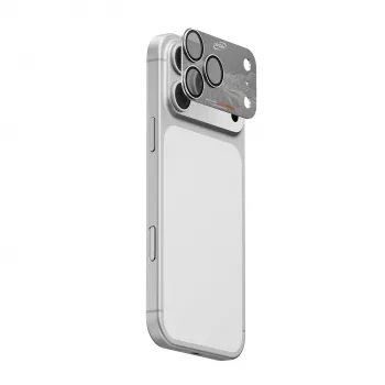Protecteur d'objectif de caméra Skinarma Sonix en aluminium massif pour iPhone 17 Pro Max, argent, Skin000389