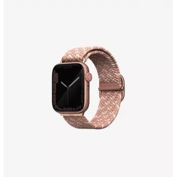 UNIQ Aspen Bracelet Braided Solo Loop pour Apple Watch 38/40/41 mm Series 1-9/SE/SE2/SE3 - Citrus Pink
