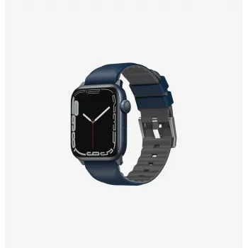 Bracelet UNIQ Linus pour Apple Watch Airosoft silicone bleu nautique 42/44/45/49 mm