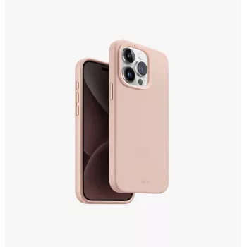 Coque de charge MagClick UNIQ Lino Hue pour Apple iPhone 15 Pro 6,1 pouces rose blush