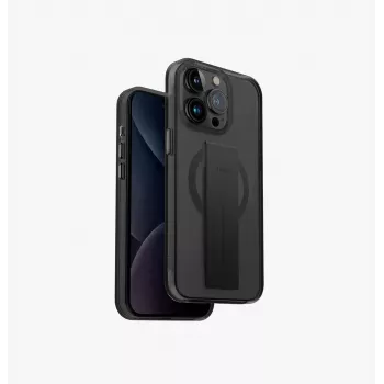 Coque de chargement UNIQ Heldro Mag pour iPhone 15 Pro 6,1 pouces MagClick Charging noir/Vapour Smoke