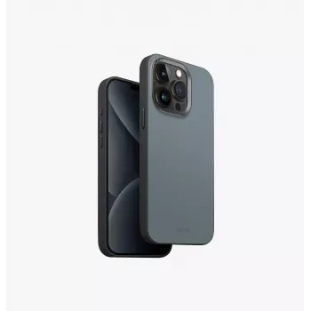 Coque de charge MagClick UNIQ Lyden DS pour iPhone 15 Pro Max 6,7 pouces bleu délavé-noir