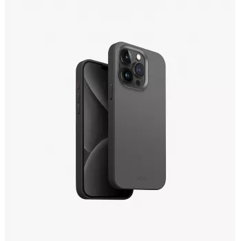 Coque de charge MagClick UNIQ Lyden DS pour iPhone 15 Pro Max 6,7 pouces gris anthracite-noir