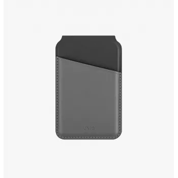 Portefeuille-support magnétique UNIQ Lyden DS avec protection RFID pour MagSafe, gris anthracite-noir