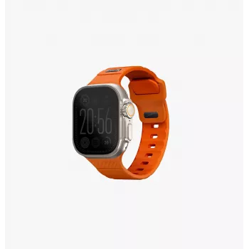 Bracelet UNIQ Stride en caoutchouc FKM pour Apple Watch Series 1/2/3/4/5/6/7/8/9/SE/SE2/SE3/Ultra/Ultra 2/Ultra 3 42/44/45/49 mm orange volt